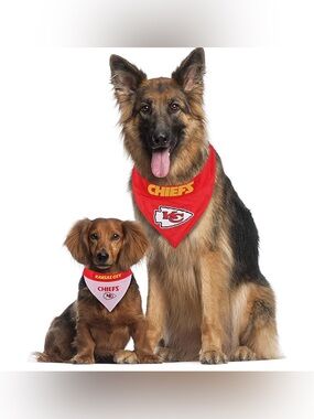 Kansas City Chiefs Reversible Dog Bandana NEW L-XL Dog hook 2 collar perfect fit